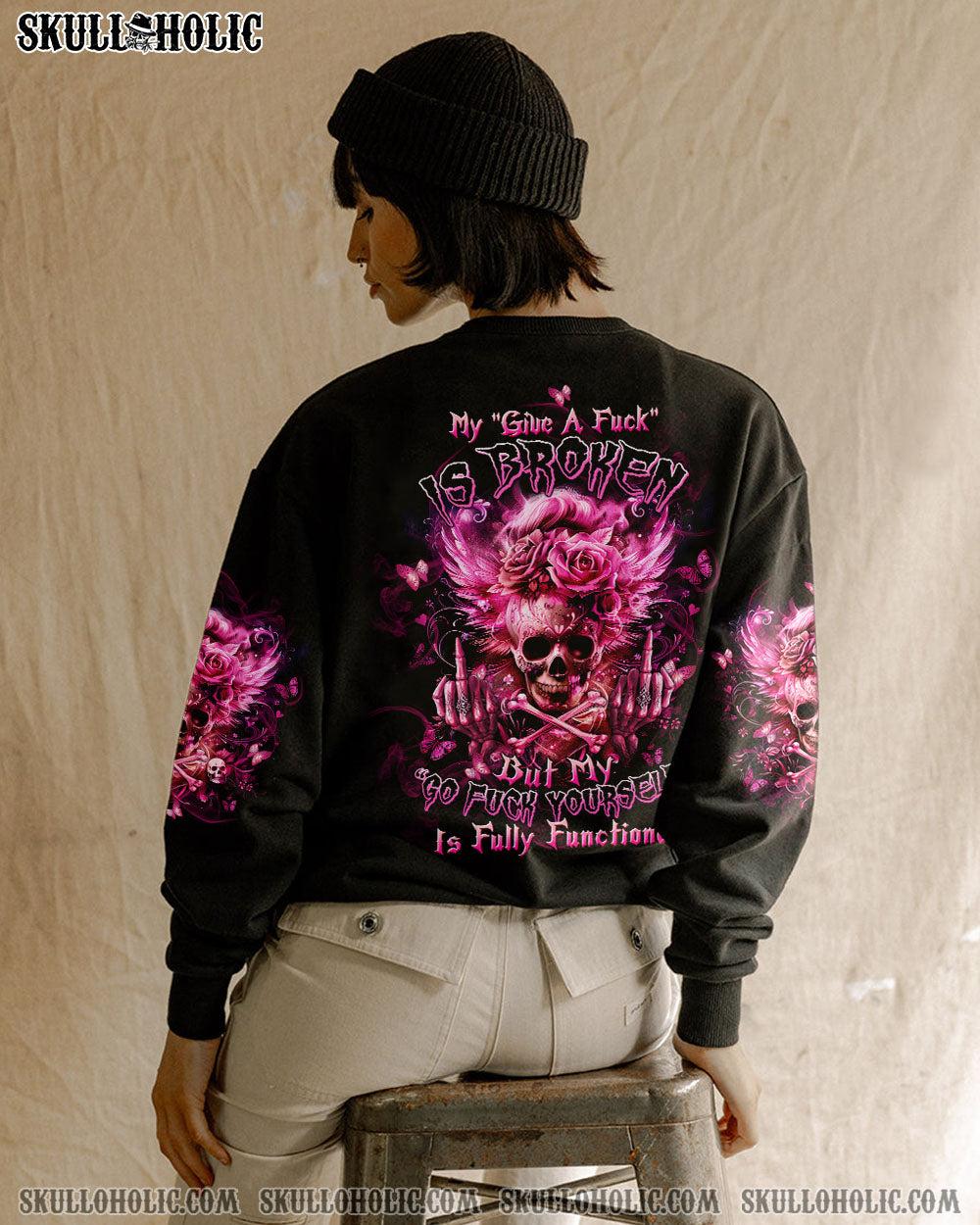 BLISSCORNERS THE GOOD GIRL IN ME MESSY BUN ALL OVER PRINT