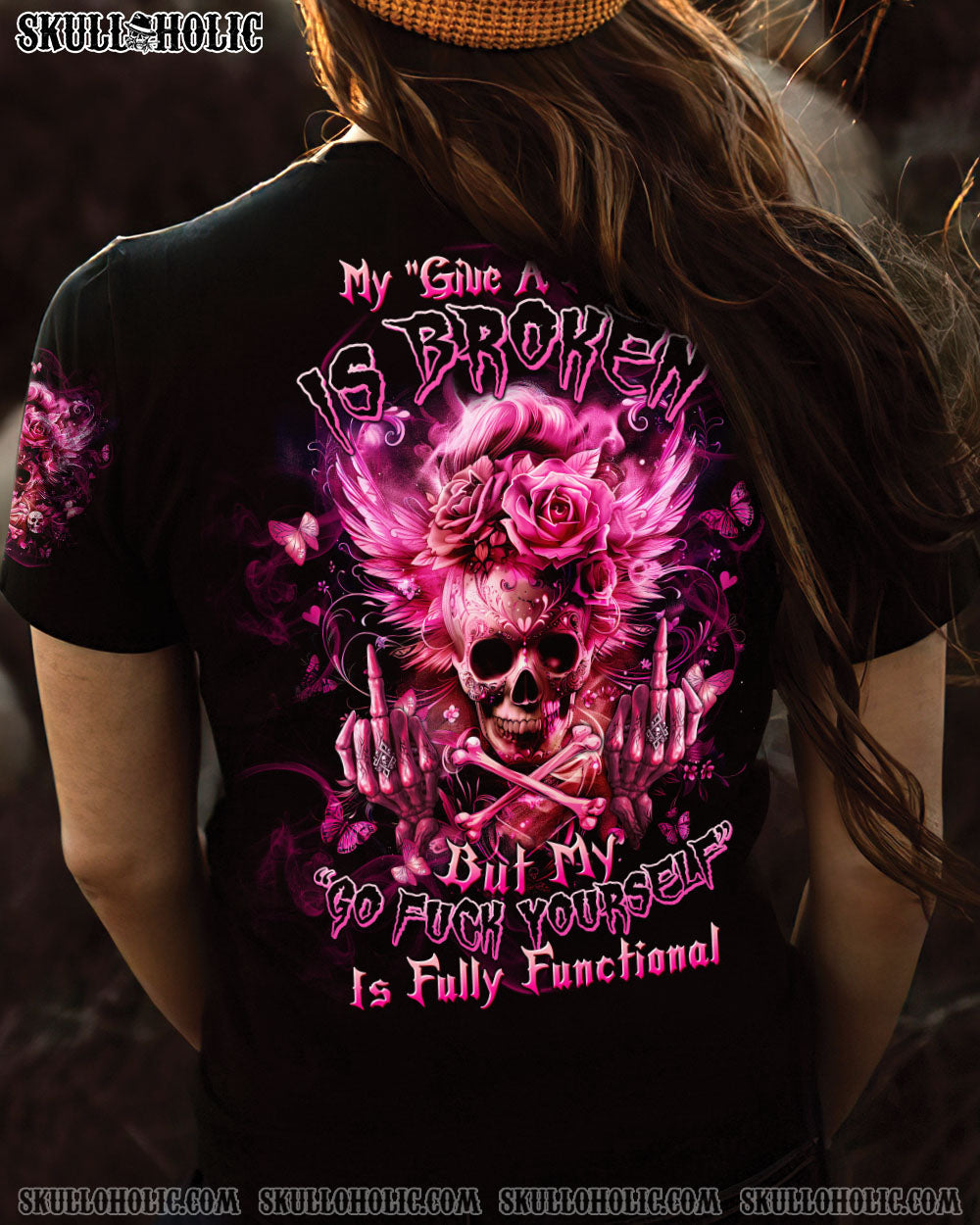 BLISSCORNERS THE GOOD GIRL IN ME MESSY BUN ALL OVER PRINT