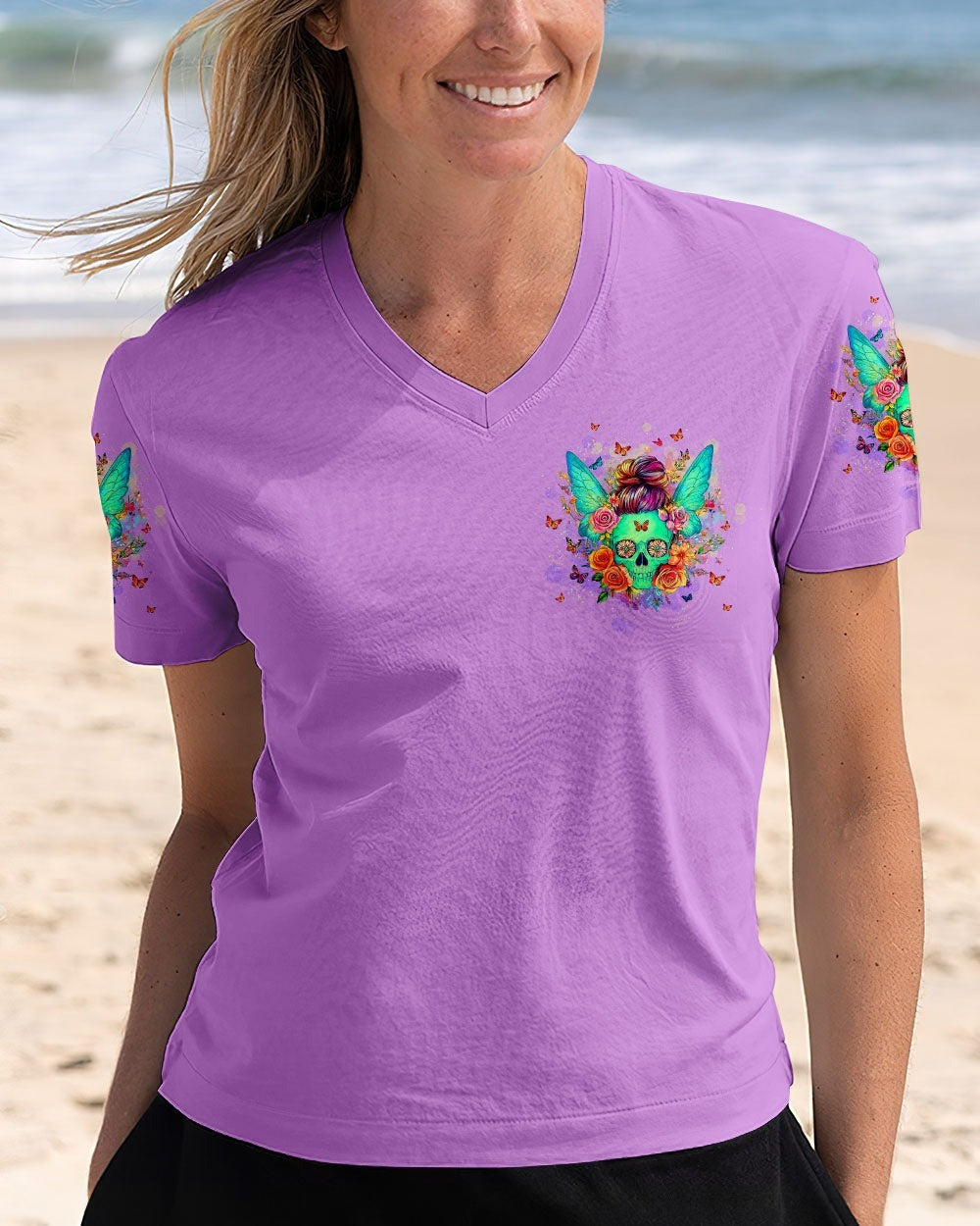 BLISSCORNERS KARMA FAIRY SKULL MESSY BUN ALL OVER PRINT