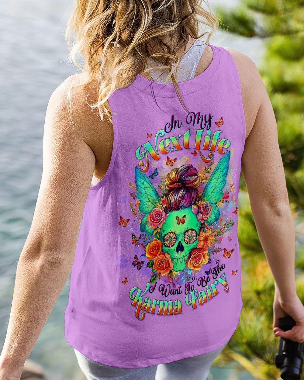 BLISSCORNERS KARMA FAIRY SKULL MESSY BUN ALL OVER PRINT