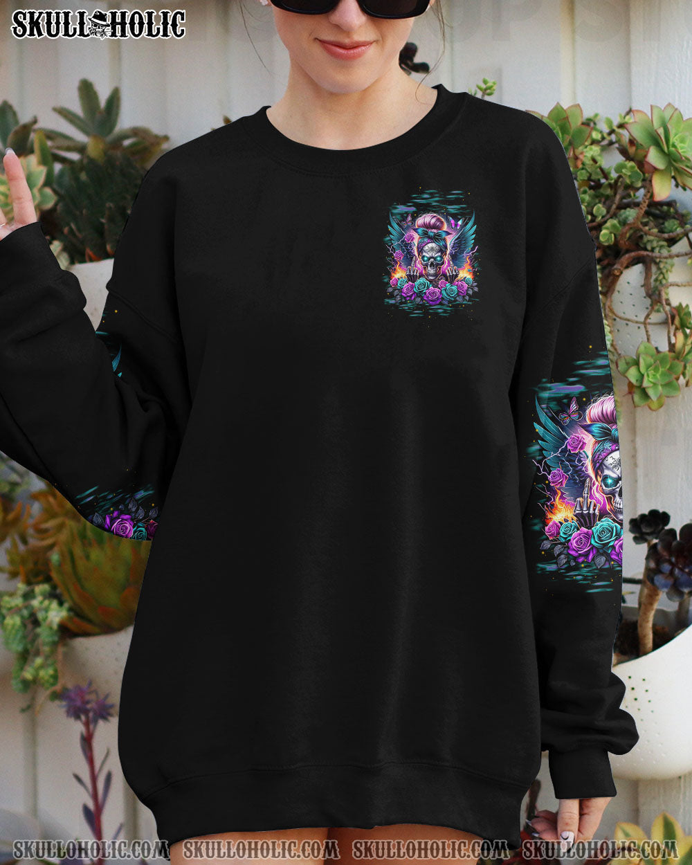 BLISSCORNERS THE GOOD GIRL IN ME MESSY BUN ALL OVER PRINT