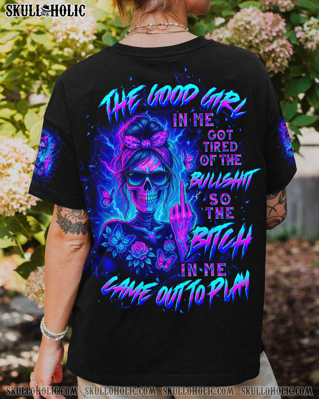 BLISSCORNERS YOU COULDN'T HANDLE ME MESSY BUN ALL OVER PRINT