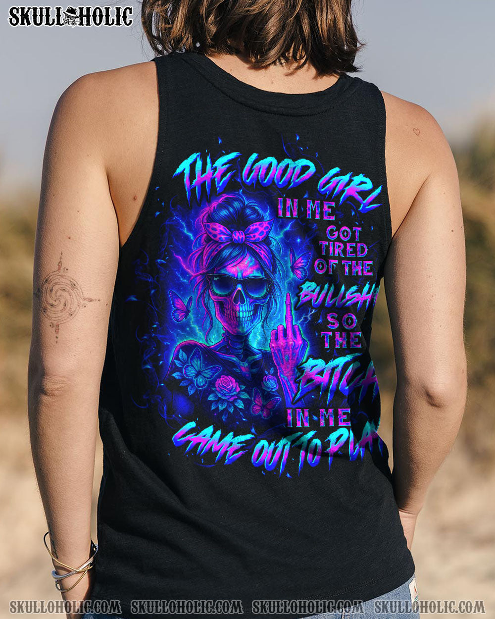 BLISSCORNERS YOU COULDN'T HANDLE ME MESSY BUN ALL OVER PRINT