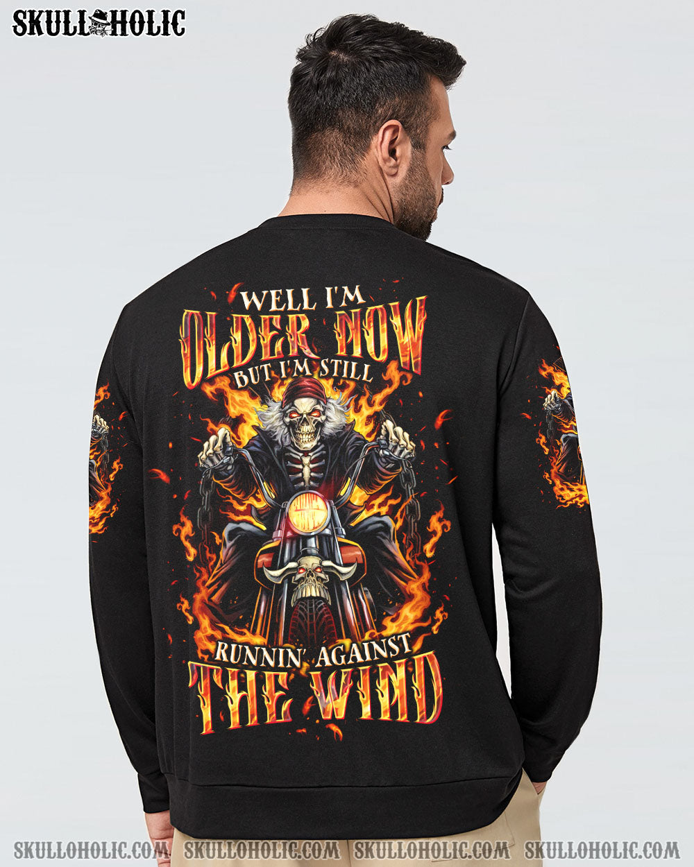 BLISSCORNERS RUNNING AGAINST THE WIND BIKER SKULL ALL OVER PRINT