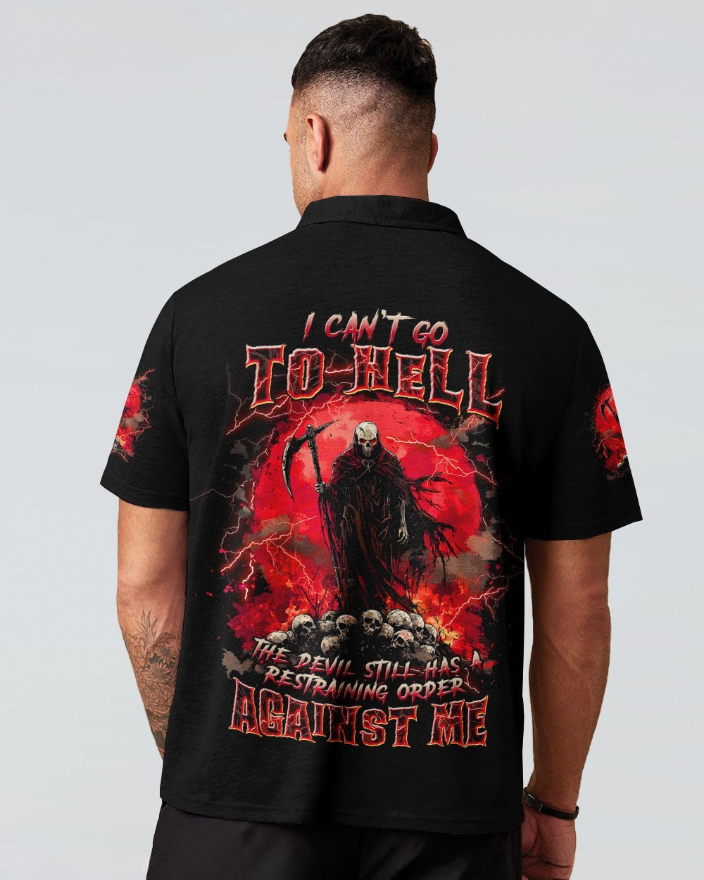 BLISSCORNERS I CAN'T GO TO HELL THUNDER SKULL ALL OVER PRINT