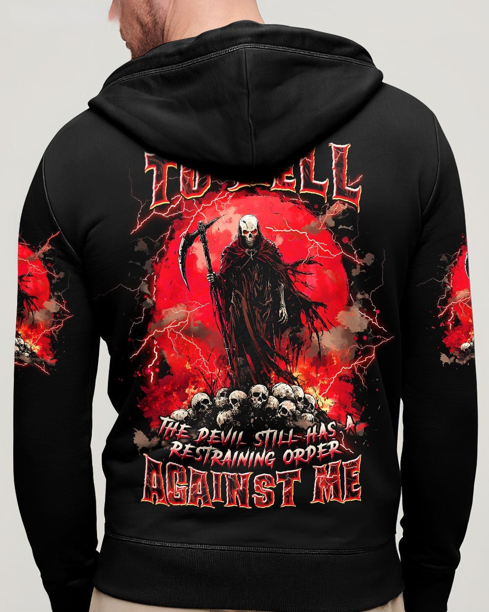 BLISSCORNERS I CAN'T GO TO HELL THUNDER SKULL ALL OVER PRINT