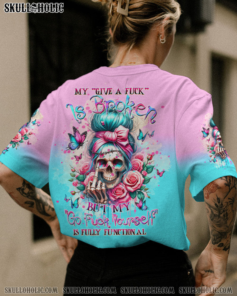BLISSCORNERS SHE IS SUNSHINE MESSY BUN LEOPARD ALL OVER PRINT