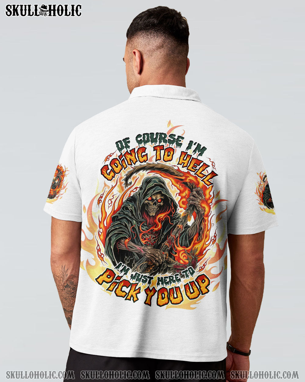 BLISSCORNERS OF COURSE I'M GOING TO HELL SKULL REAPER ALL OVER PRINT