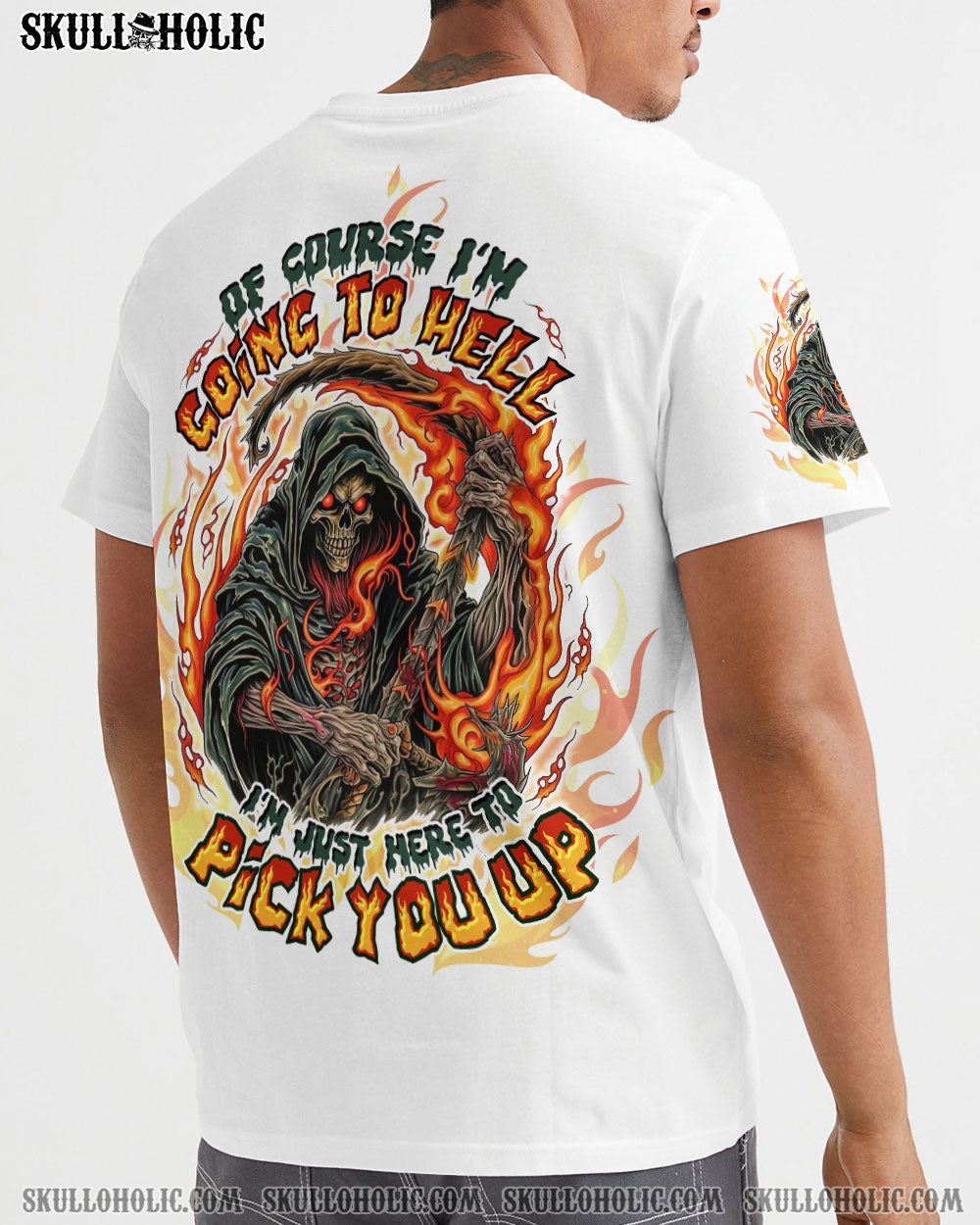 BLISSCORNERS OF COURSE I'M GOING TO HELL SKULL REAPER ALL OVER PRINT