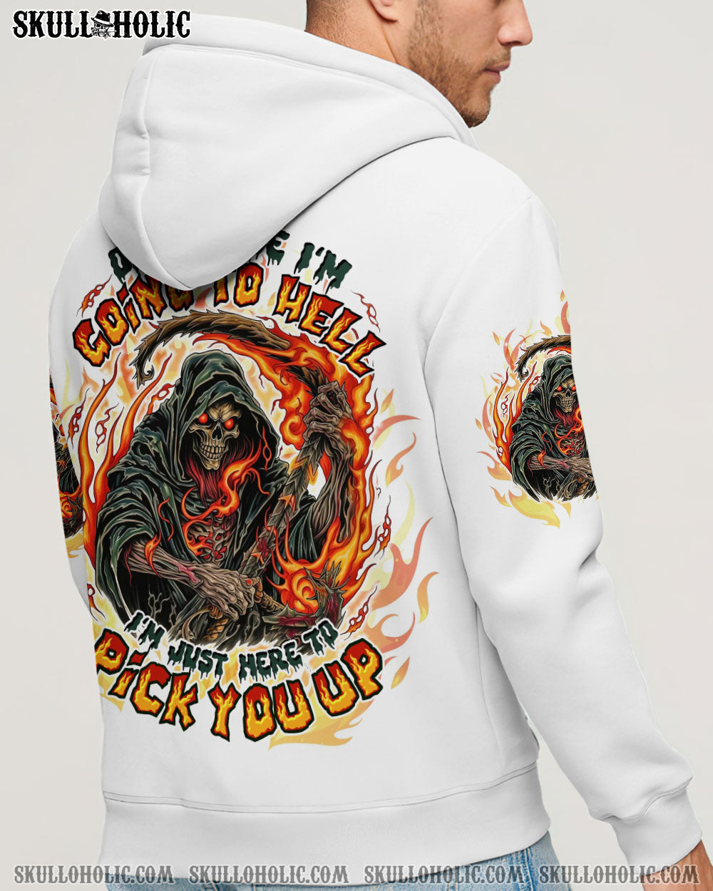 BLISSCORNERS OF COURSE I'M GOING TO HELL SKULL REAPER ALL OVER PRINT