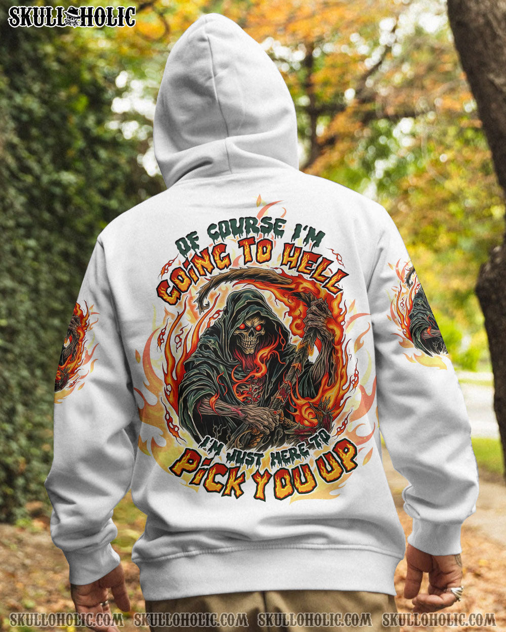 BLISSCORNERS OF COURSE I'M GOING TO HELL SKULL REAPER ALL OVER PRINT