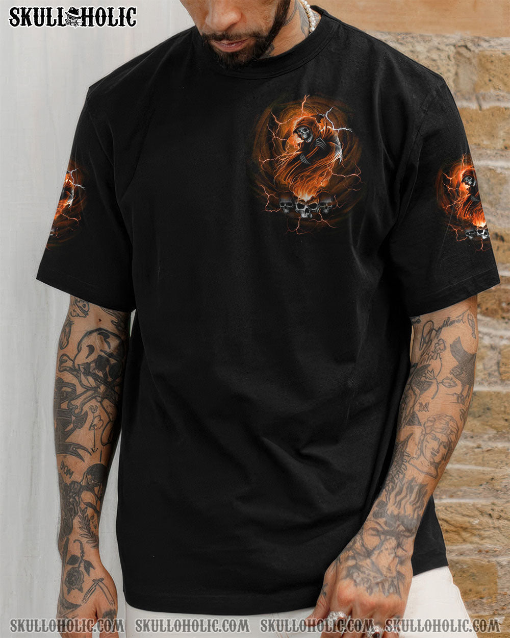 BLISSCORNERS HELL WAS FULL SO I CAME BACK REAPER SKULL ALL OVER PRINT