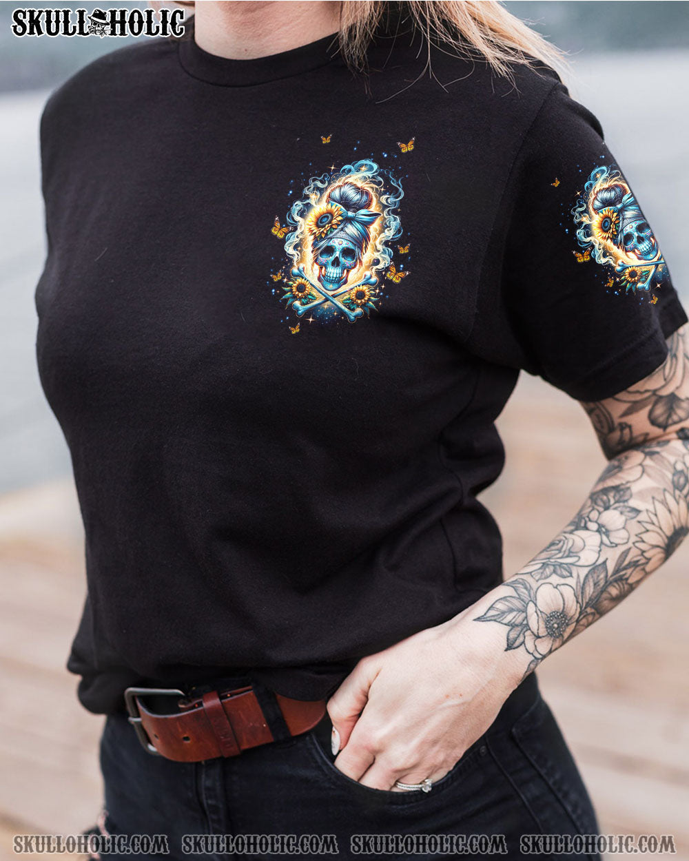 BLISSCORNERS DON'T TRY TO FIGURE ME OUT MESSY BUN ALL OVER PRINT