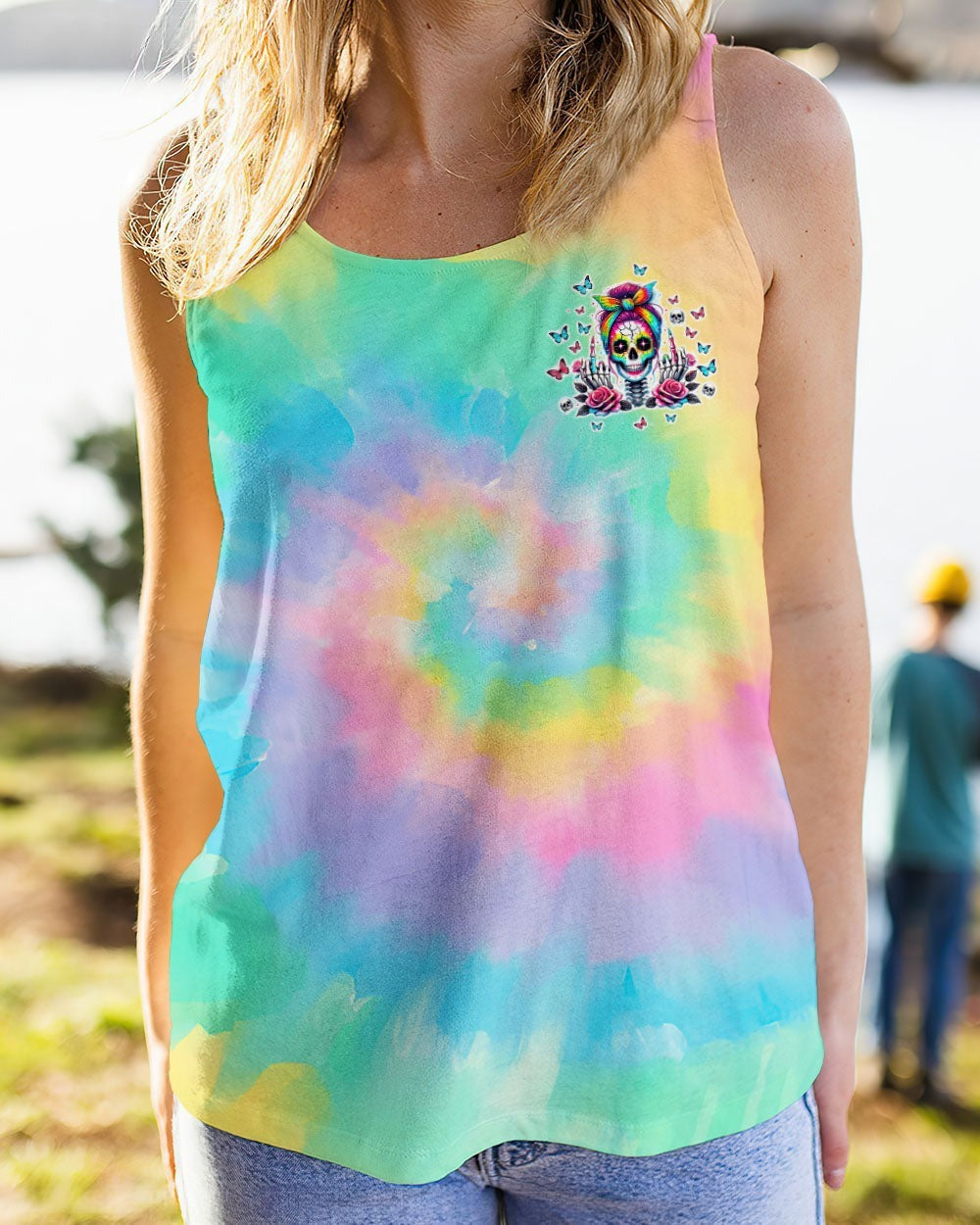 BLISSCORNERS HOW HEARTLESS I CAN BE TATTOO SKULL MESSY BUN ALL OVER PRINT