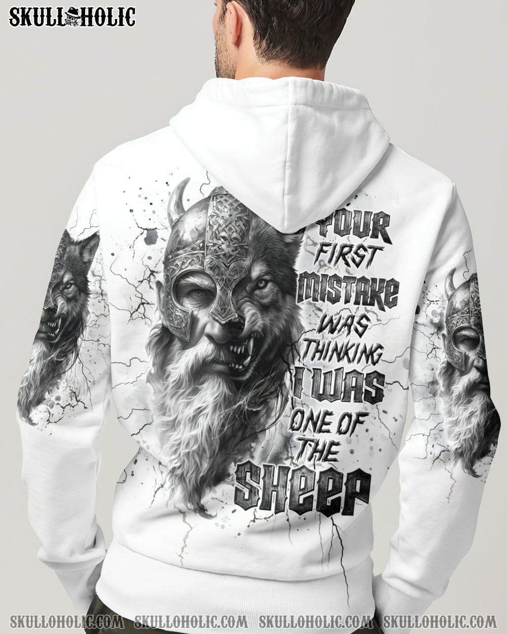 BLISSCORNERS YOUR FIRST MISTAKE WOLF SKULL VIKING ALL OVER PRINT