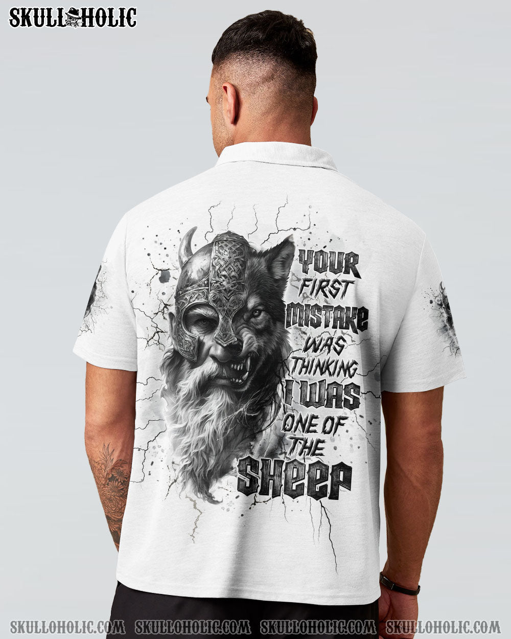 BLISSCORNERS YOUR FIRST MISTAKE WOLF SKULL VIKING ALL OVER PRINT