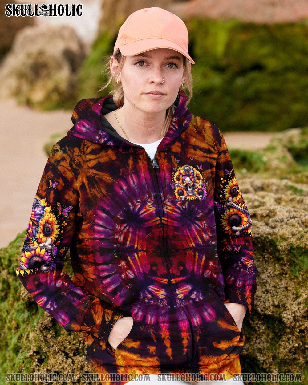 BLISSCORNERS THE GOOD GIRL IN ME MESSY BUN SKULL ALL OVER PRINT