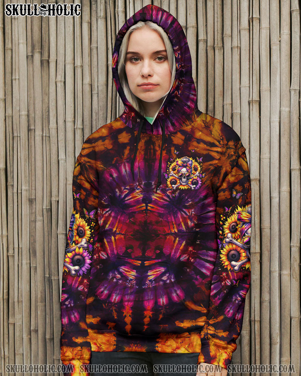 BLISSCORNERS THE GOOD GIRL IN ME MESSY BUN SKULL ALL OVER PRINT