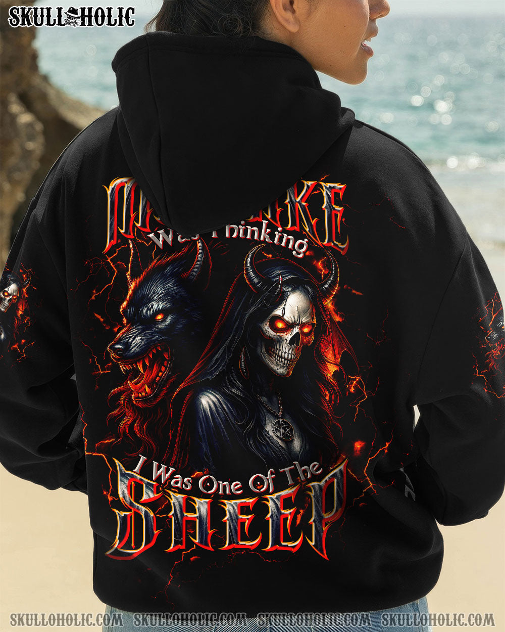 BLISSCORNERS YOUR FIRST MISTAKE WOLF SKULL LADY ALL OVER PRINT