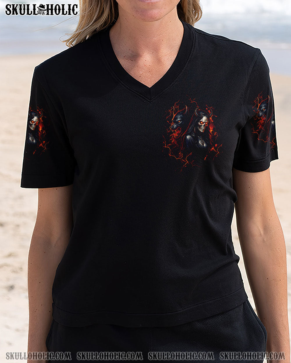 BLISSCORNERS YOUR FIRST MISTAKE WOLF SKULL LADY ALL OVER PRINT