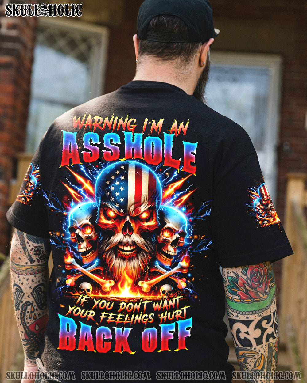 BLISSCORNERS WARNING I'M AN A OLD SKULL ALL OVER PRINT