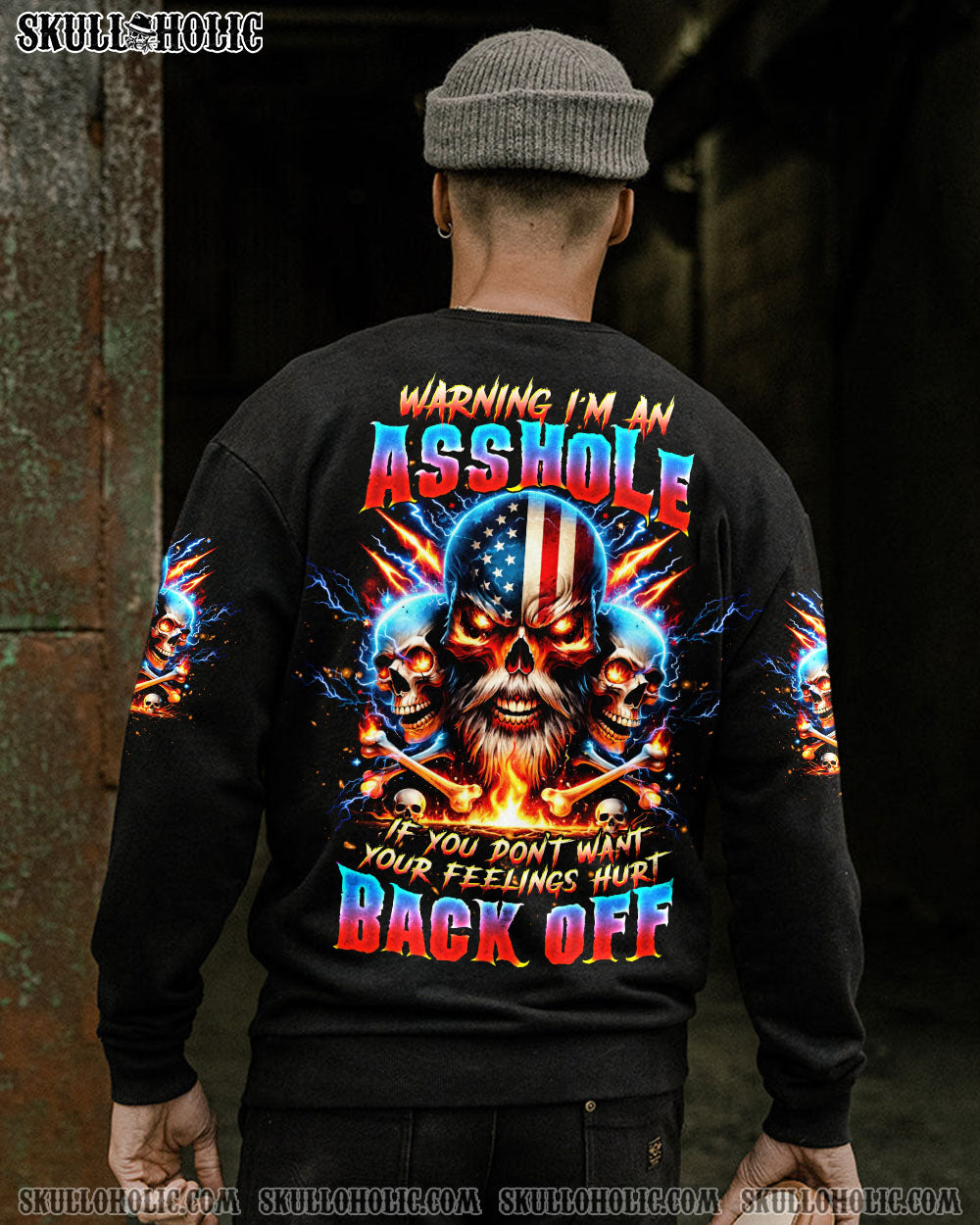 BLISSCORNERS WARNING I'M AN A OLD SKULL ALL OVER PRINT
