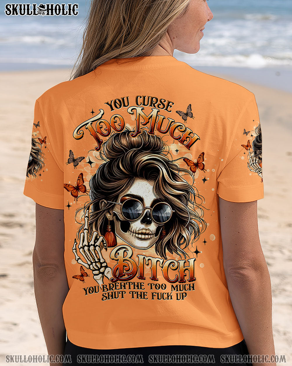 BLISSCORNERS YOU CURSE TOO MUCH SKULL LADY ALL OVER PRINT