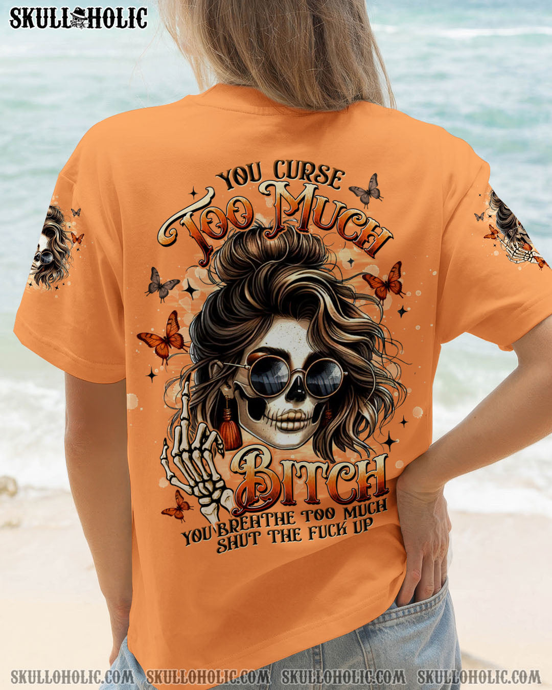BLISSCORNERS YOU CURSE TOO MUCH SKULL LADY ALL OVER PRINT