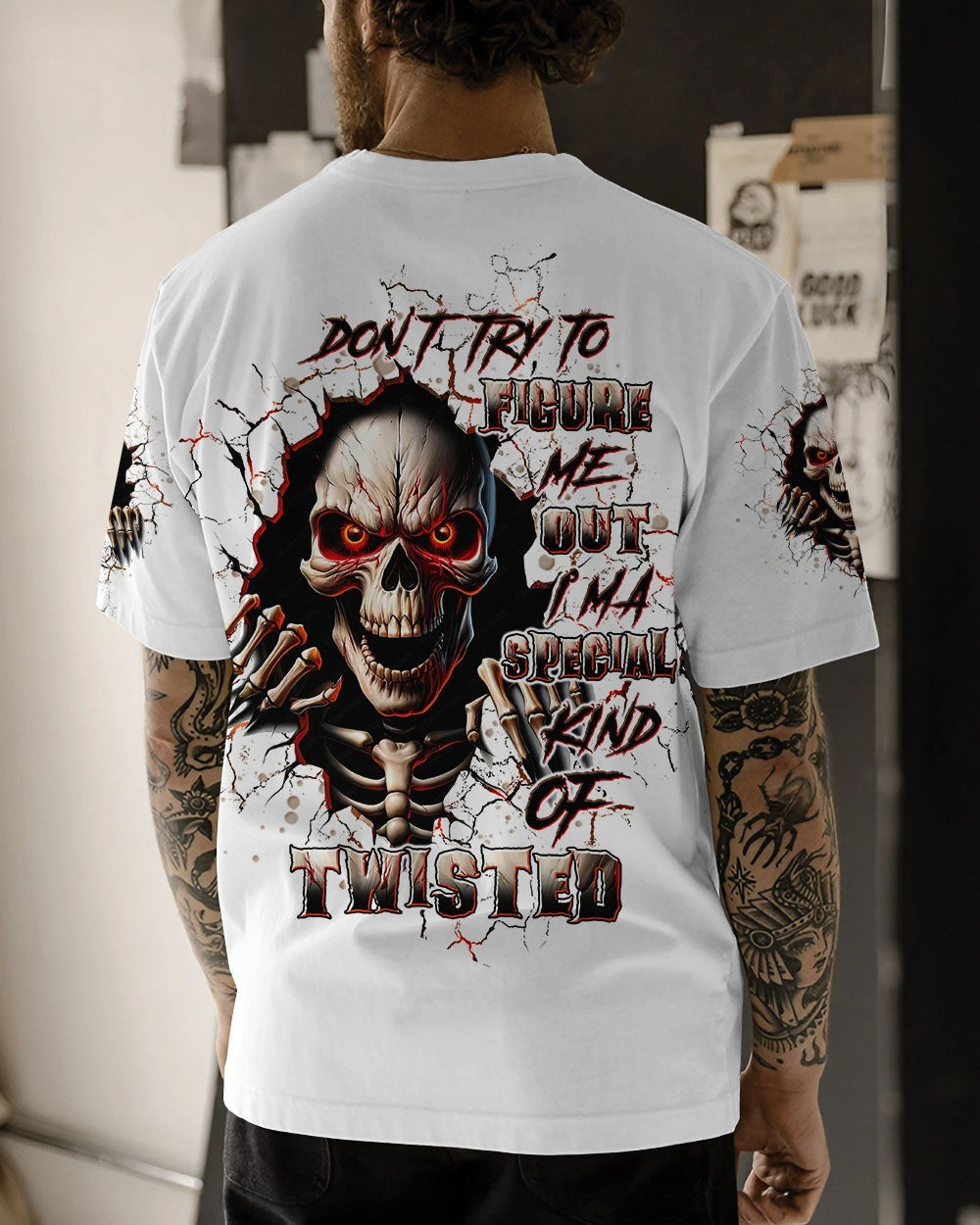 BLISSCORNERS DON'T TRY TO FIGURE ME OUT SKULL ALL OVER PRINT