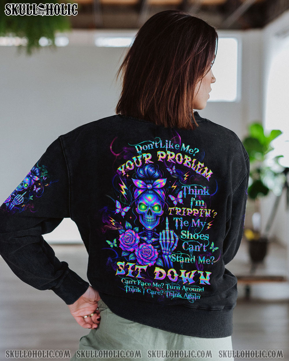 BLISSCORNERS YOU COULDN'T HANDLE ME MESSY BUN ALL OVER PRINT