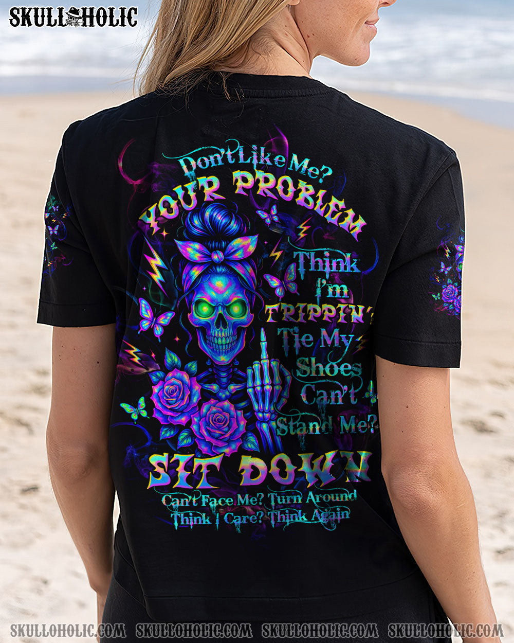 BLISSCORNERS YOU COULDN'T HANDLE ME MESSY BUN ALL OVER PRINT