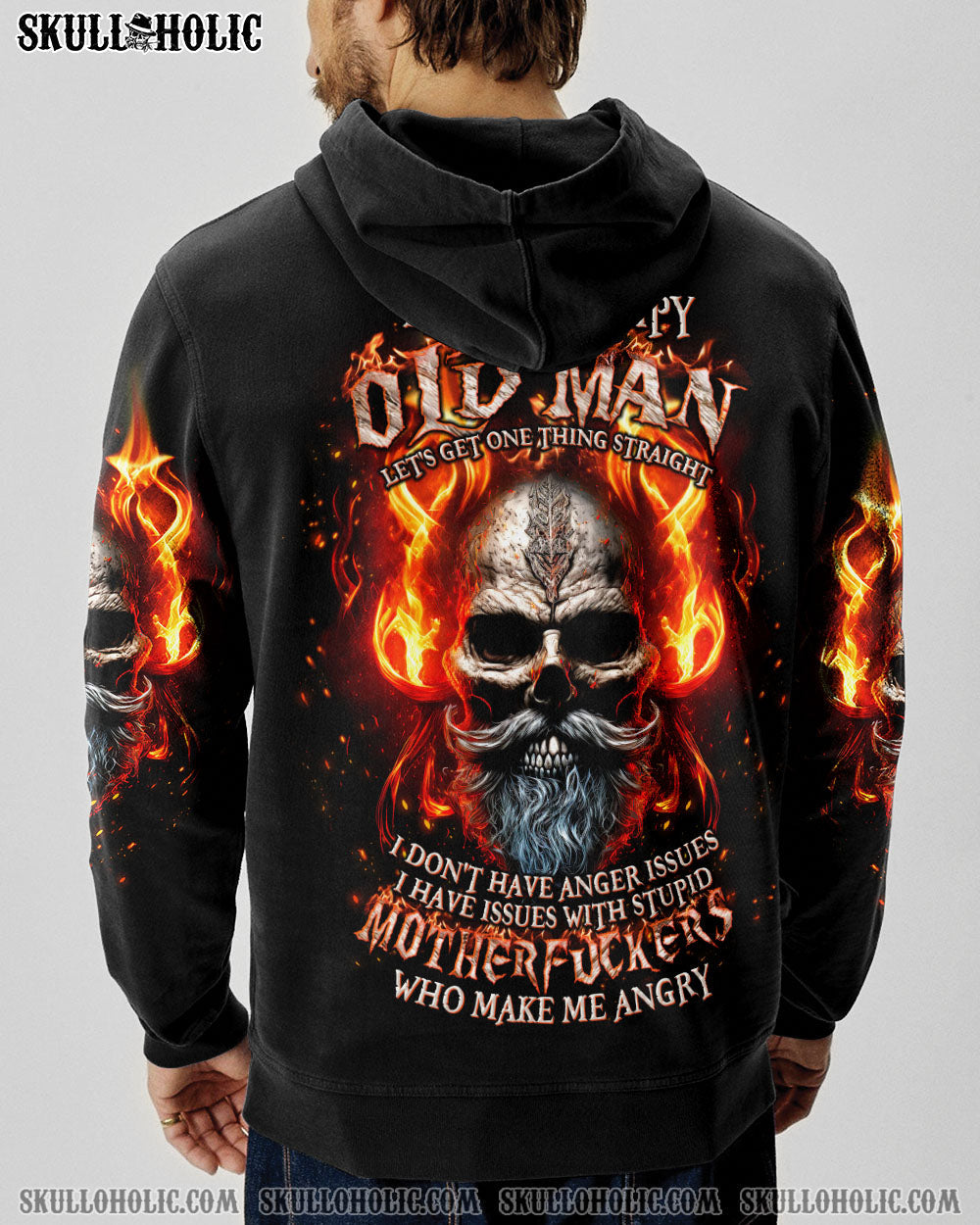 BLISSCORNERS I AM A GRUMPY OLD MAN FIRE SKULL ALL OVER PRINT