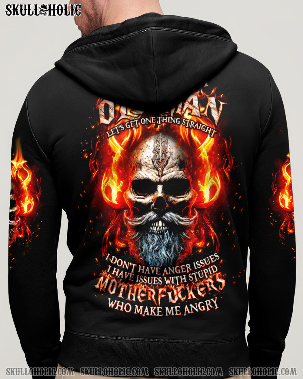 BLISSCORNERS I AM A GRUMPY OLD MAN FIRE SKULL ALL OVER PRINT
