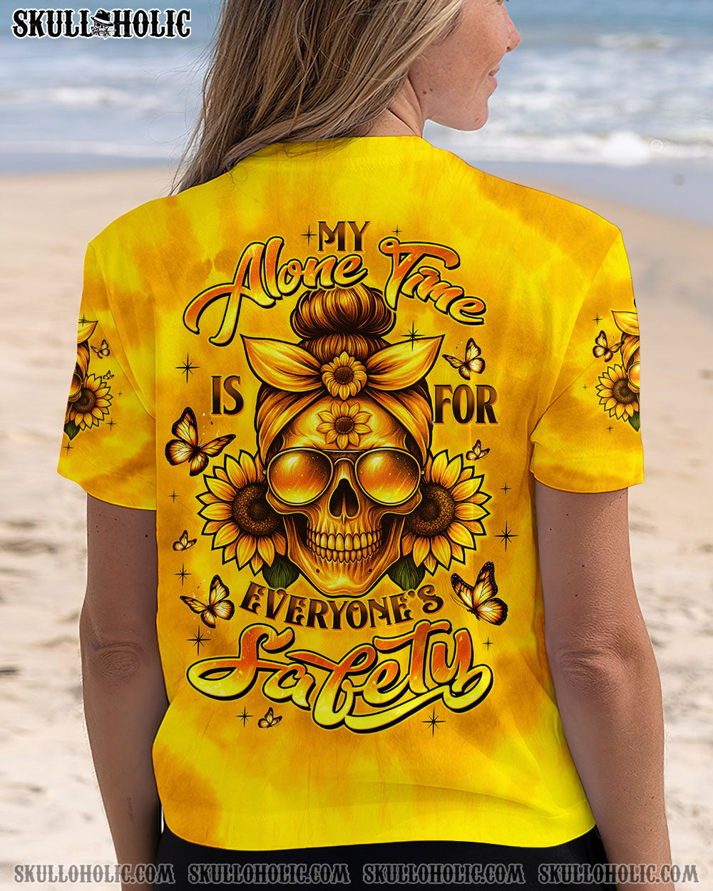 BLISSCORNERS NAH I'M GOOD MESSY BUN SKULL ALL OVER PRINT