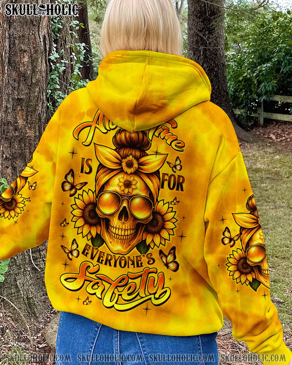 BLISSCORNERS NAH I'M GOOD MESSY BUN SKULL ALL OVER PRINT