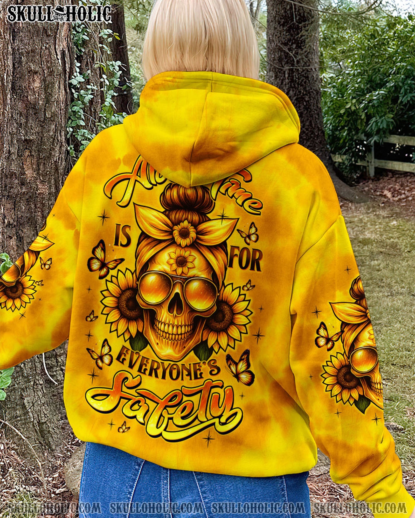 BLISSCORNERS NAH I'M GOOD MESSY BUN SKULL ALL OVER PRINT