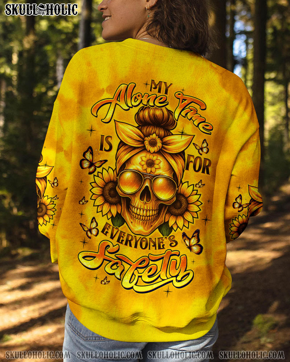 BLISSCORNERS NAH I'M GOOD MESSY BUN SKULL ALL OVER PRINT