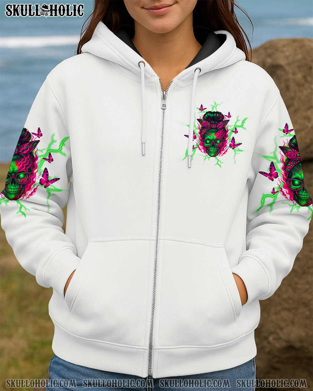 BLISSCORNERS ASSUMING I WAS LIKE MOST GIRLS MESSY BUN SKULL ALL OVER PRINT