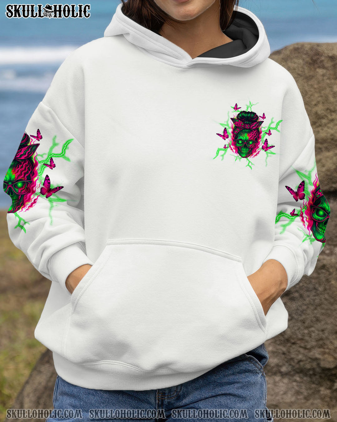 BLISSCORNERS ASSUMING I WAS LIKE MOST GIRLS MESSY BUN SKULL ALL OVER PRINT