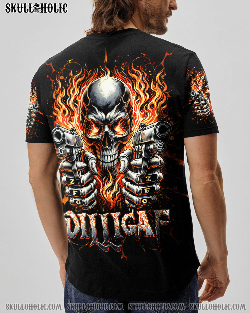 BLISSCORNERS DILLIGAF SKULL FIRE  ALL OVER PRINT
