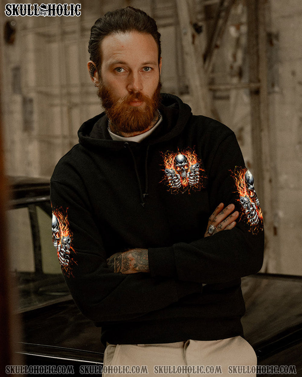 BLISSCORNERS DILLIGAF SKULL FIRE  ALL OVER PRINT