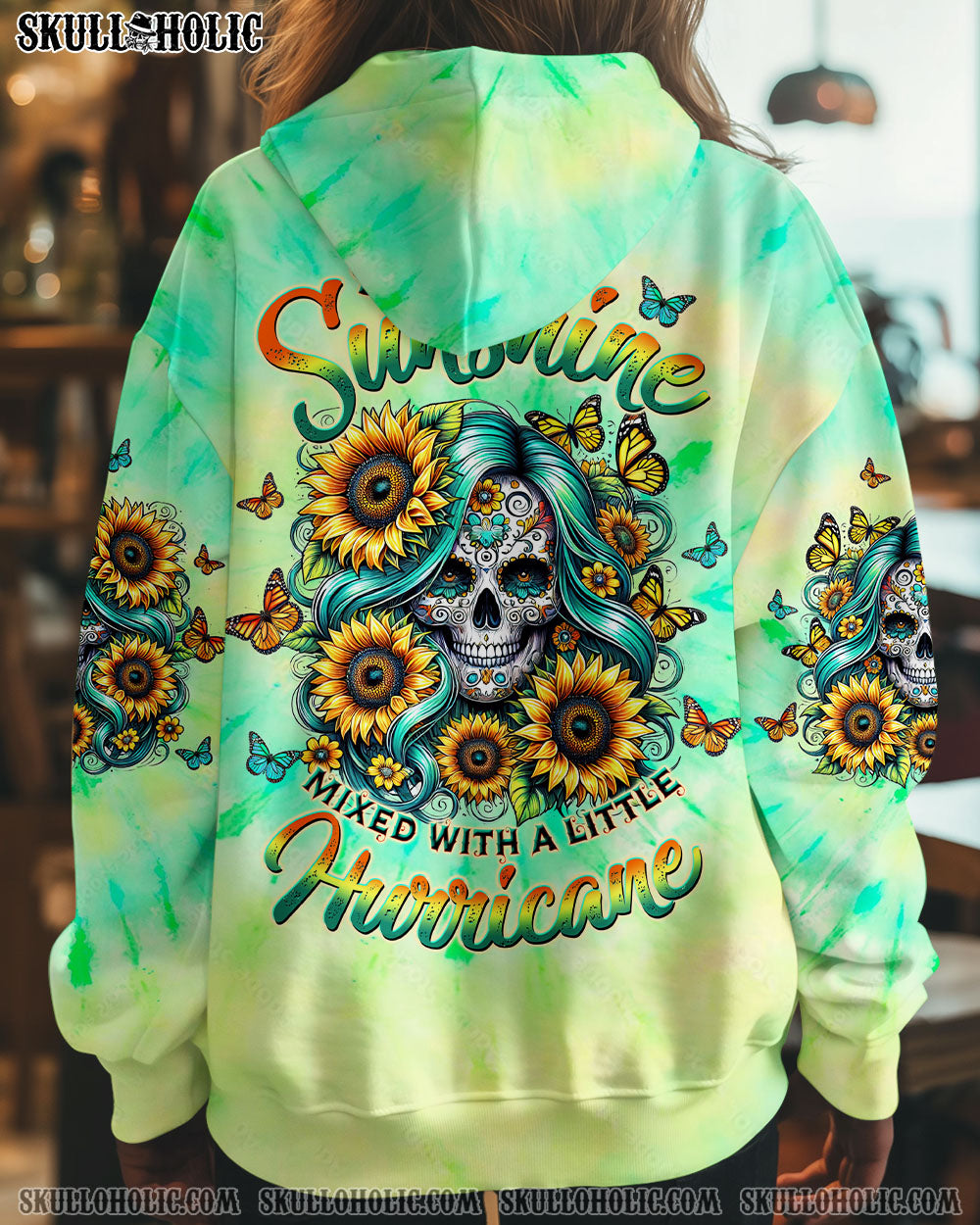BLISSCORNERS SHE IS SUNSHINE SKULL TIE DYE ALL OVER PRINT