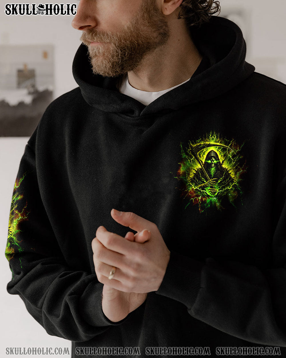 BLISSCORNERS FIGHT ME IF YOU WISH REAPER SKULL ALL OVER PRINT -  TLTW0702252