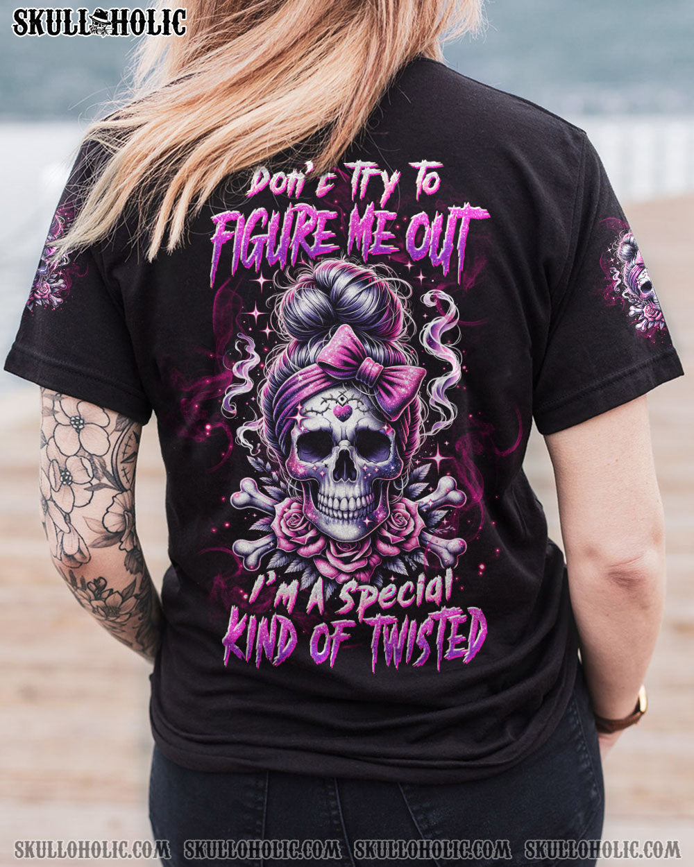BLISSCORNERS I'M A B DON'T TRY ME MESSY BUN ROSE ALL OVER PRINT
