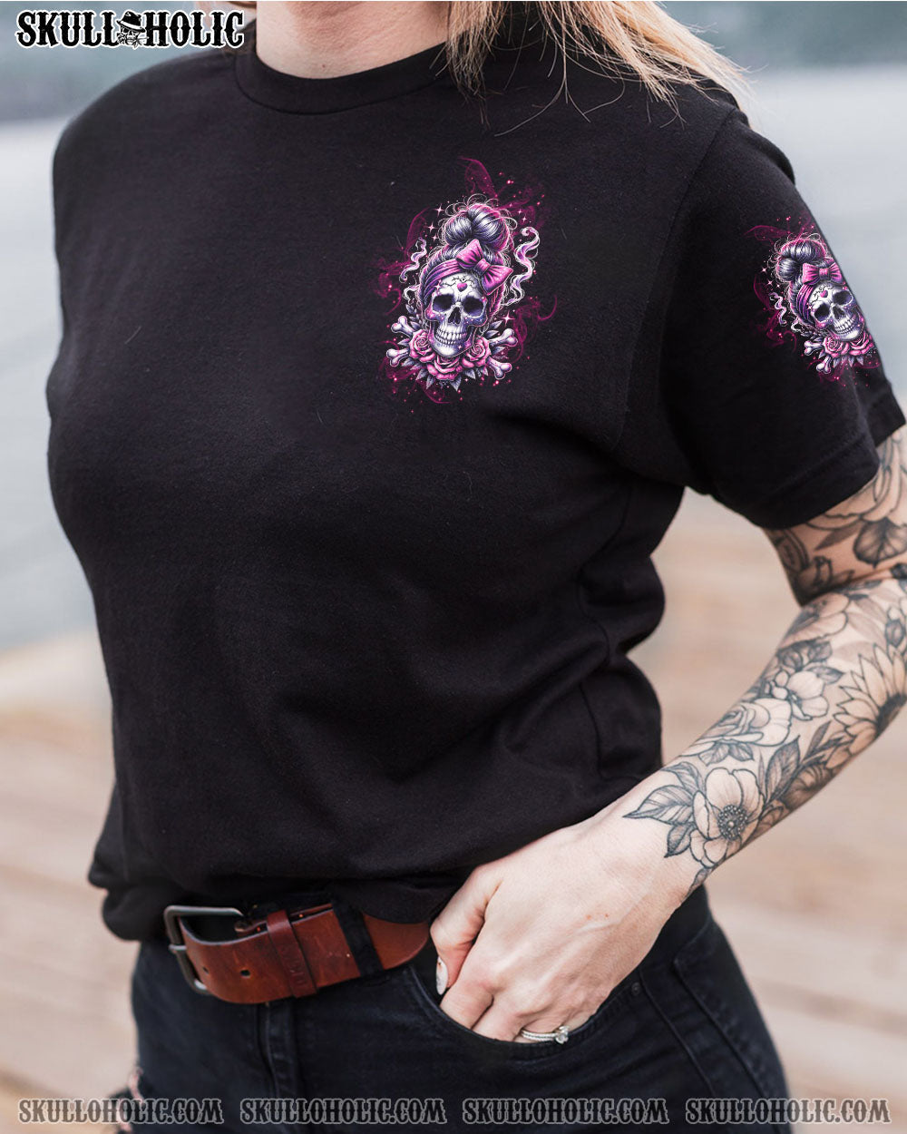 BLISSCORNERS I'M A B DON'T TRY ME MESSY BUN ROSE ALL OVER PRINT