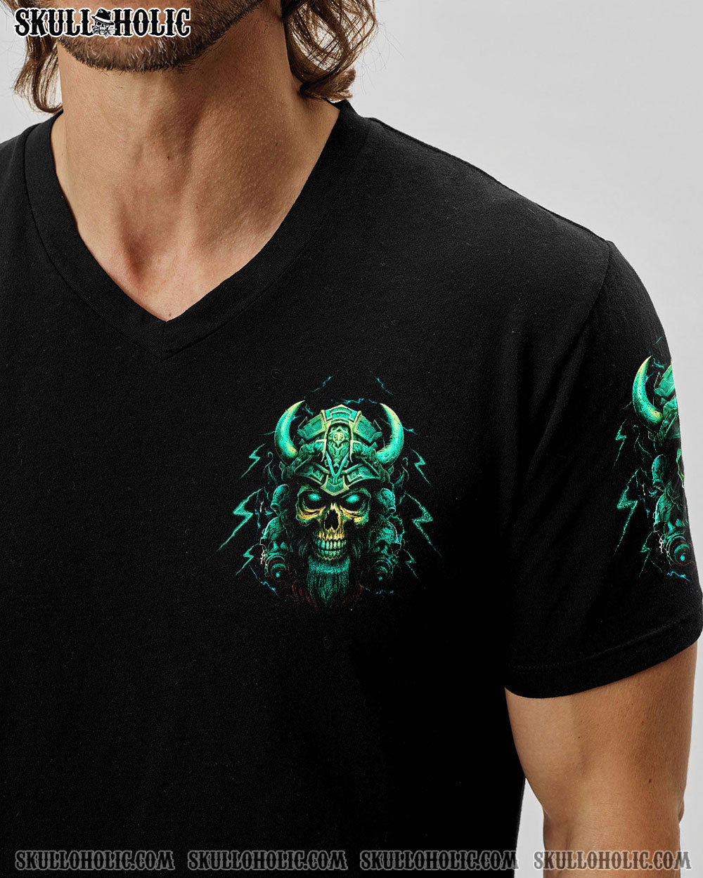 BLISSCORNERS NEVER SAY I GAVE UP SKULL WARRIOR VIKING  ALL OVER PRINT