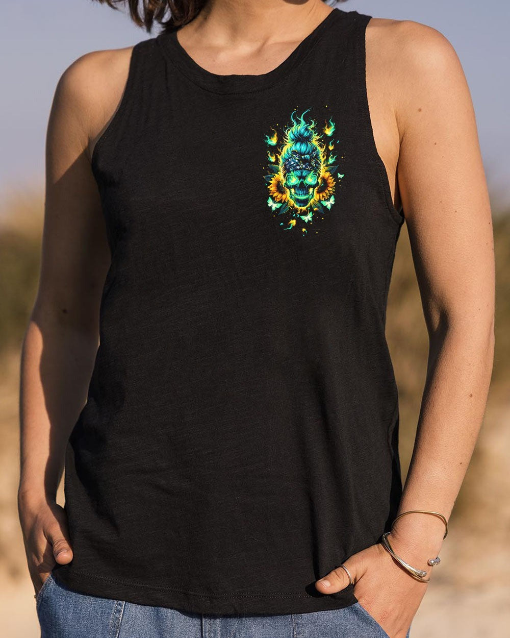 BLISSCORNERS DRINK UP B MESSY BUN SKULL PATRICK'S DAY ALL OVER PRINT