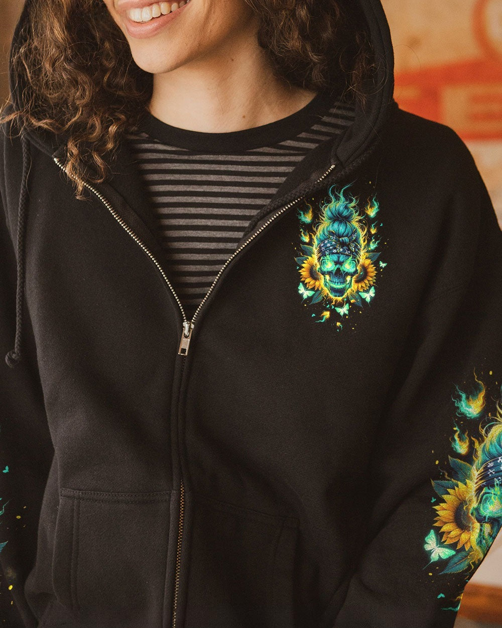BLISSCORNERS DRINK UP B MESSY BUN SKULL PATRICK'S DAY ALL OVER PRINT