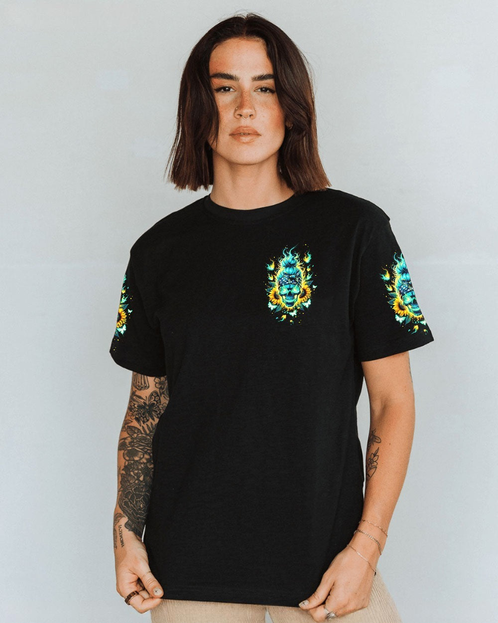 BLISSCORNERS DRINK UP B MESSY BUN SKULL PATRICK'S DAY ALL OVER PRINT