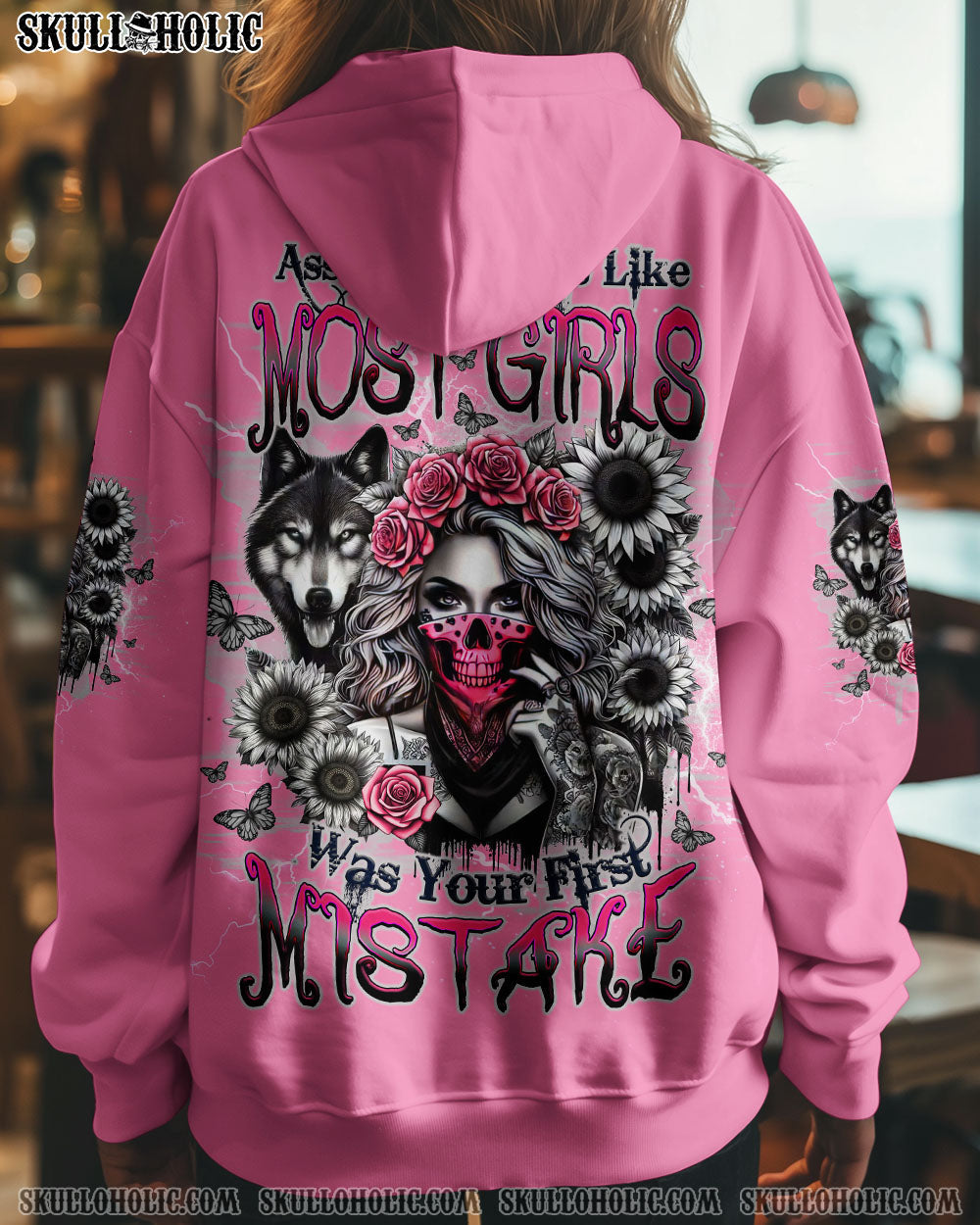 BLISSCORNERS ASSUMING I WAS LIKE MOST GIRLS WOLF SKULL LADY ALL OVER PRINT